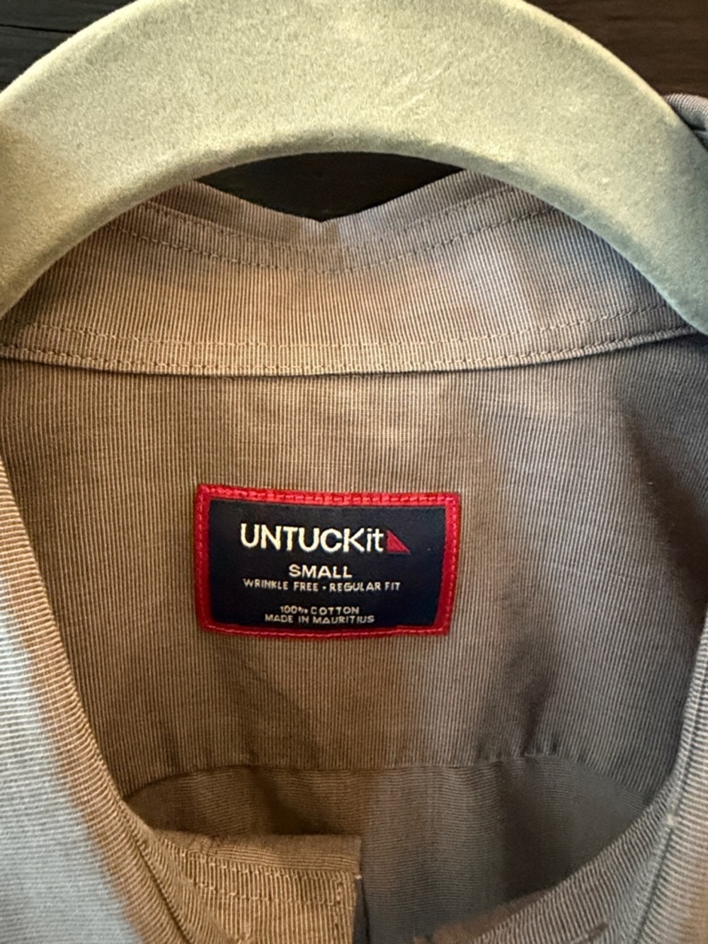 UNTUCKit Men’s Long-Sleeve Button-Up Shirt - Taupe w - Picture 3 of 3
